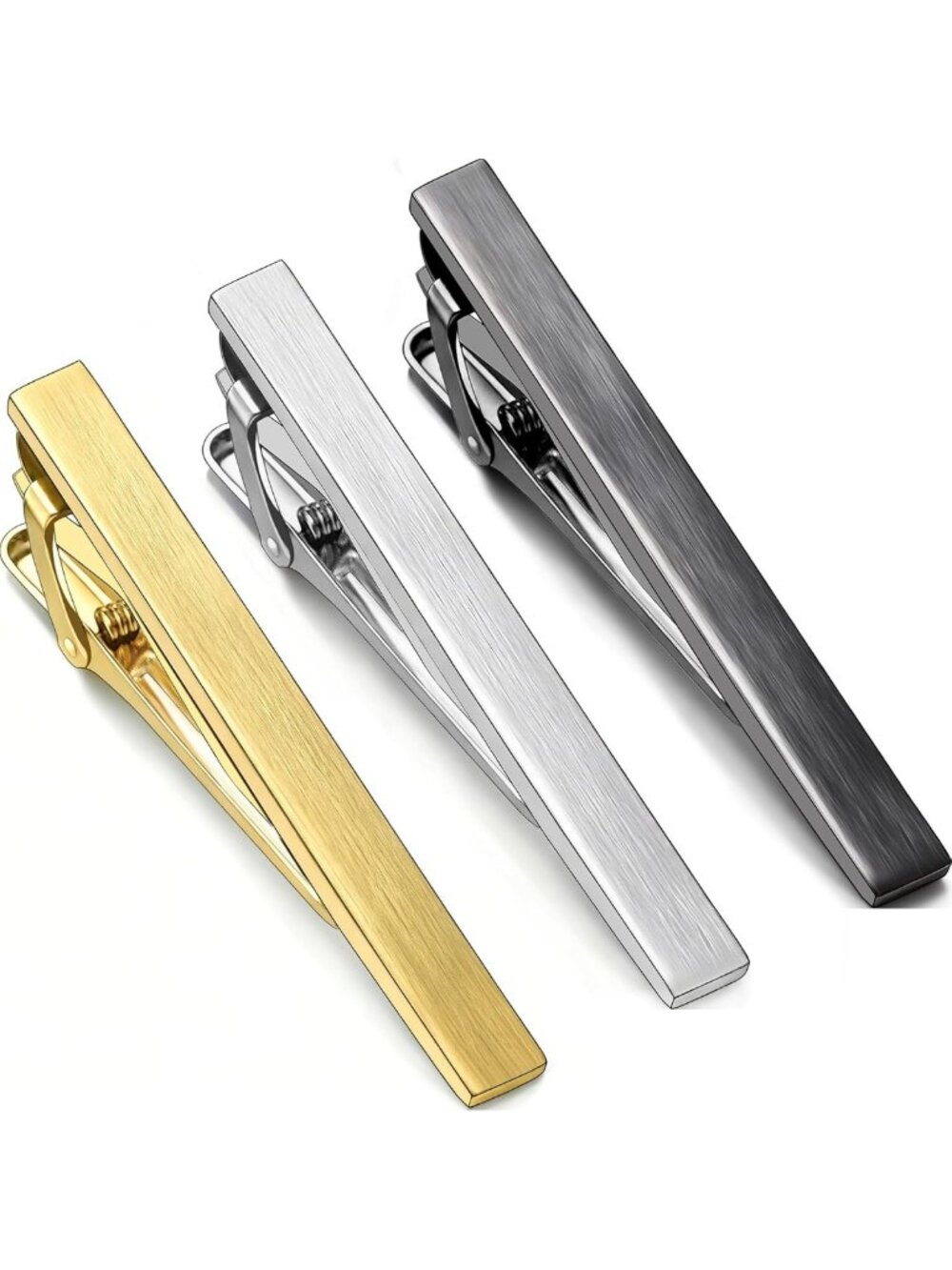 Stylish Tie Clips for Men - Gold, Silver, Black Tie Bars & Pins for Weddings